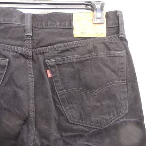Levi’s 501 Premium Denim Cutoffs Washed Black Distressed Raw Hem 36W 9L